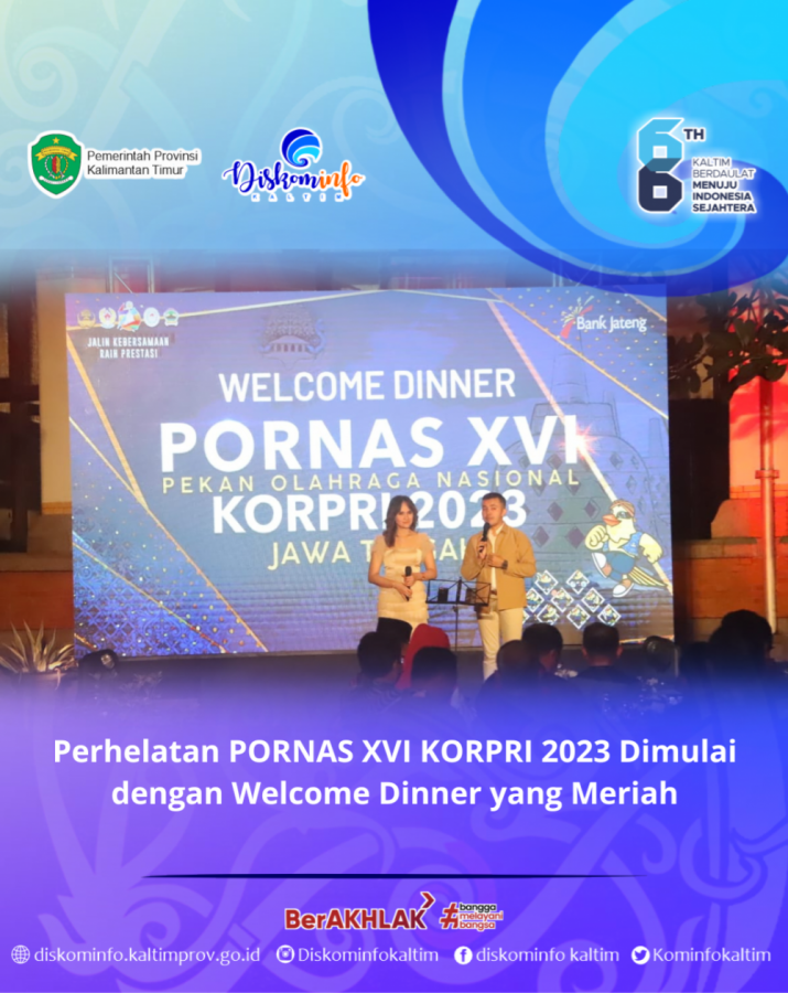 Perhelatan PORNAS XVI KORPRI 2023 Dimulai dengan Welcome Dinner yang Meriah