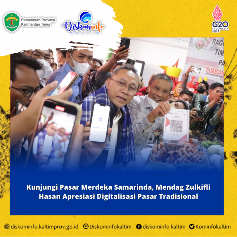 Kunjungi Pasar Merdeka Samarinda, Mendag Zulkifli Hasan Apresiasi Digitalisasi Pasar Tradisional