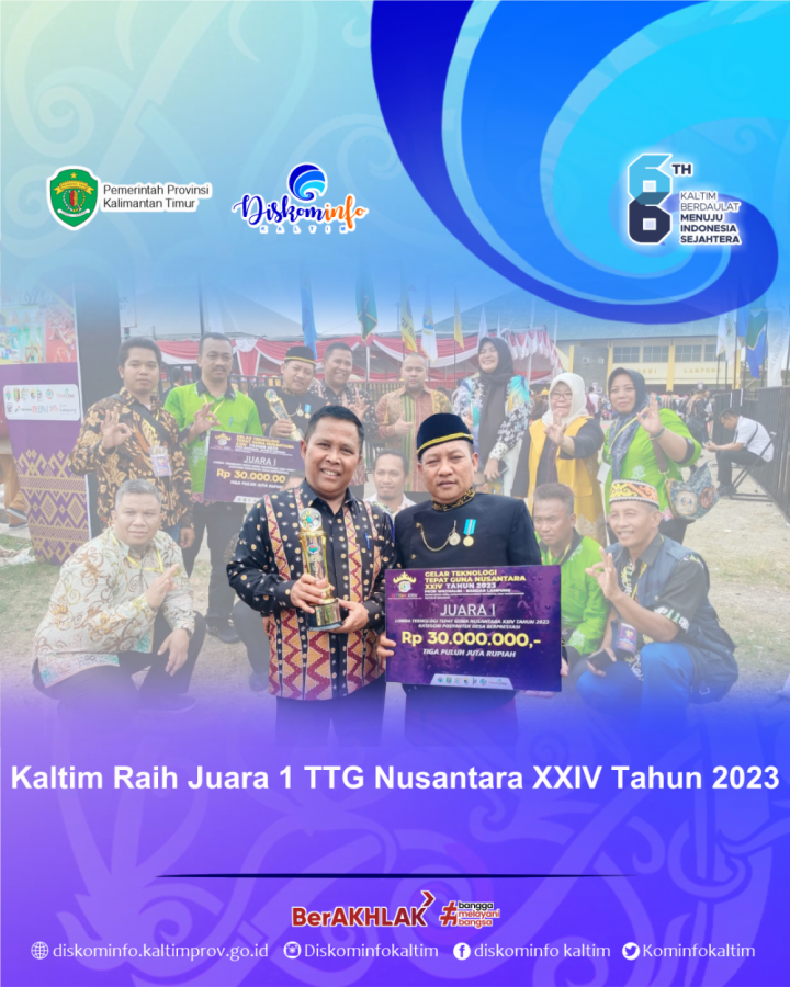 Kaltim Raih Juara 1 TTG Nusantara XXIV Tahun 2023
