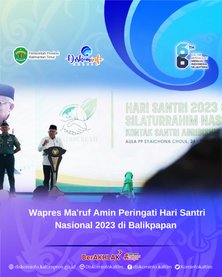Wapres Ma'ruf Amin Peringati Hari Santri Nasional 2023 di Balikpapan 