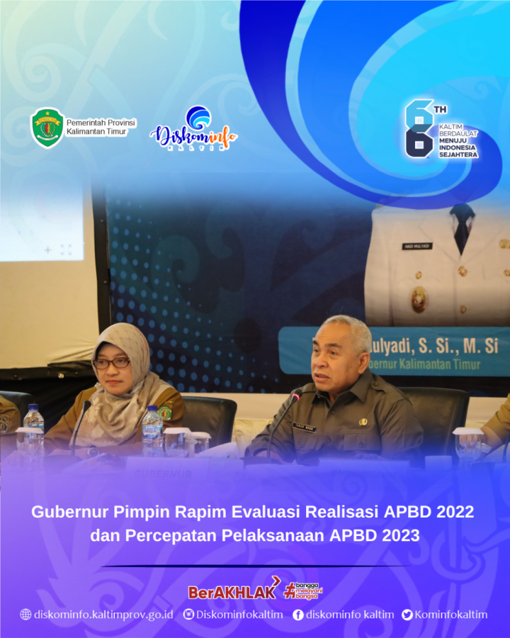 Gubernur Pimpin Rapim Evaluasi Realisasi APBD 2022 dan Percepatan Pelaksanaan APBD 2023