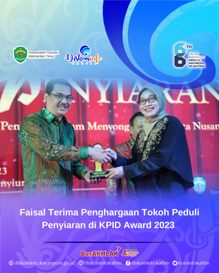 Faisal Terima Penghargaan Tokoh Peduli Penyiaran di KPID Award 2023