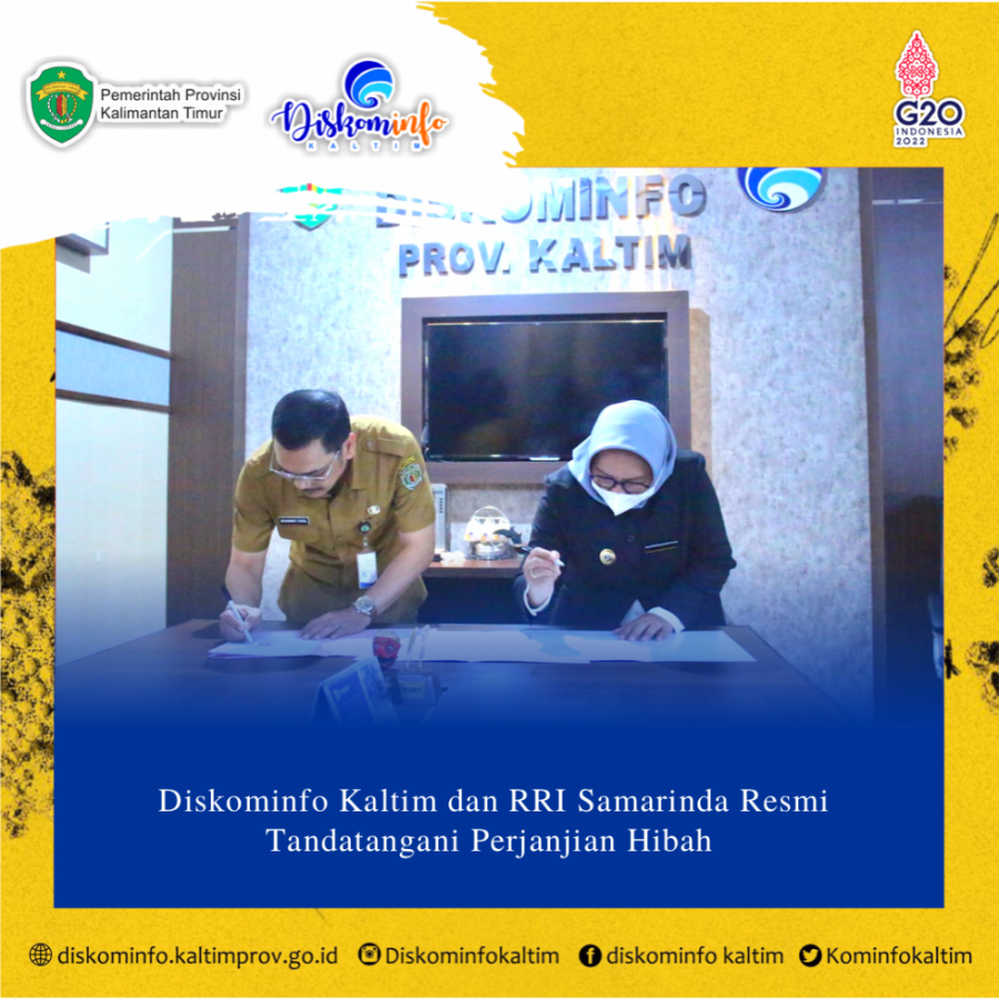 Diskominfo Kaltim dan RRI Samarinda Resmi Tandatangani Perjanjian Hibah