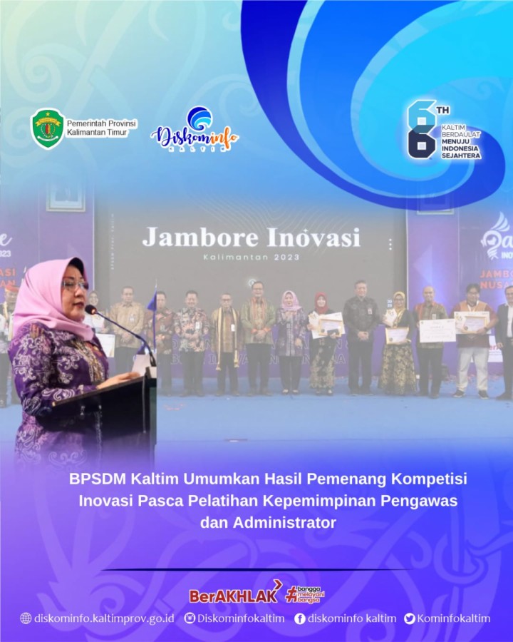 BPSDM Kaltim Umumkan Hasil Pemenang Kompetisi Inovasi Pasca Pelatihan Kepemimpinan Pengawas dan Administrator