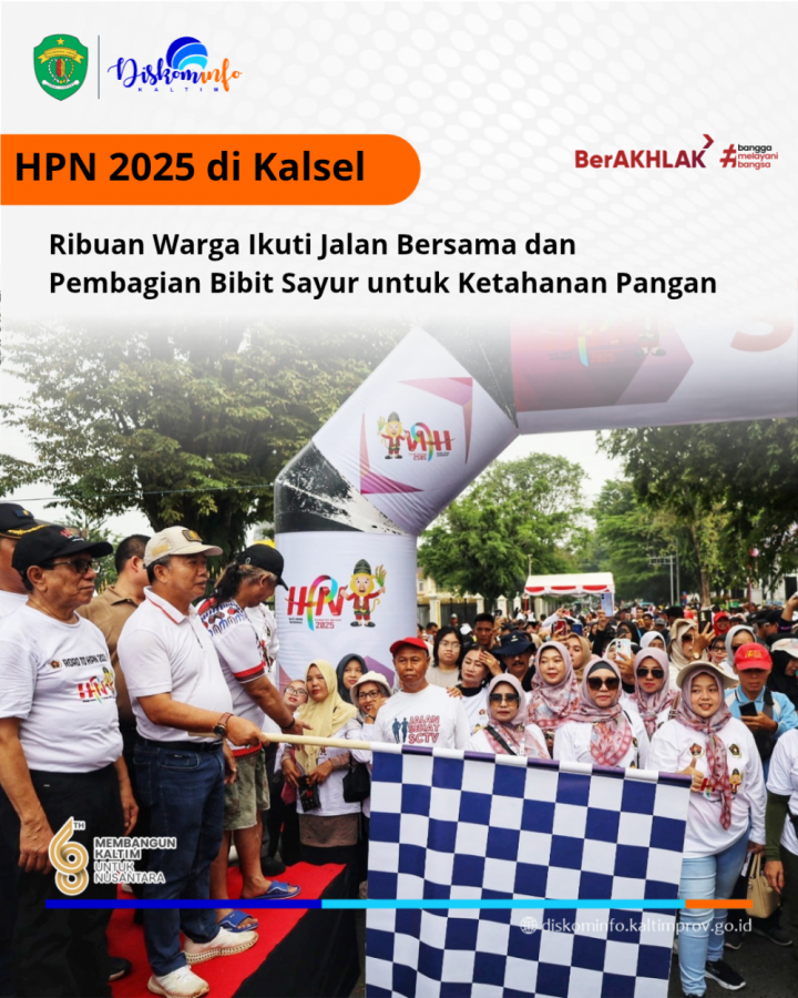 HPN 2025 di Kalsel, Ribuan Warga Ikuti Jalan Bersama dan Pembagian Bibit Sayur untuk Ketahanan Pangan