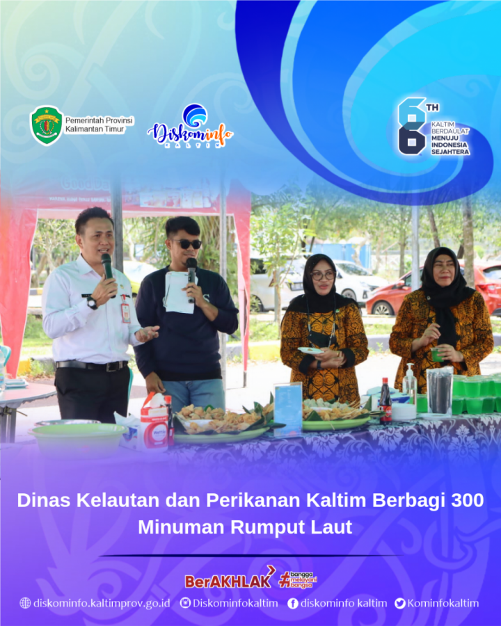 Dinas Kelautan dan Perikanan Kaltim Berbagi 300 Minuman Rumput Laut