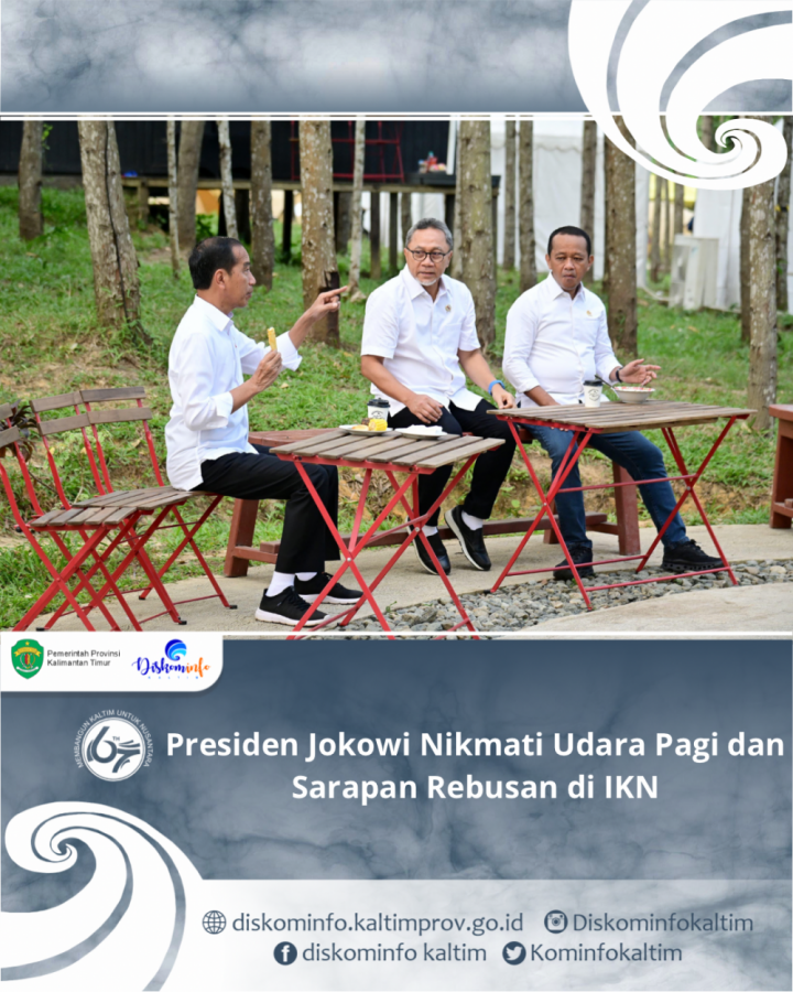 Presiden Jokowi Nikmati Udara Pagi dan Sarapan Rebusan di IKN