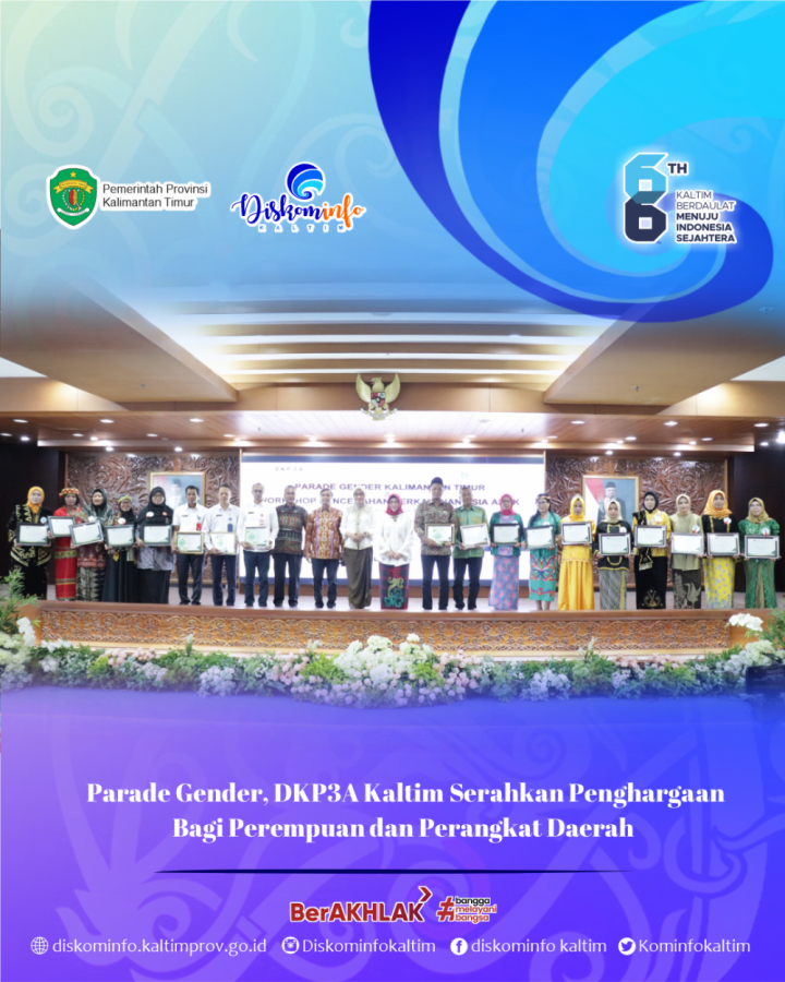 Parade Gender, DKP3A Kaltim Serahkan Penghargaan Bagi Perempuan dan Perangkat Daerah