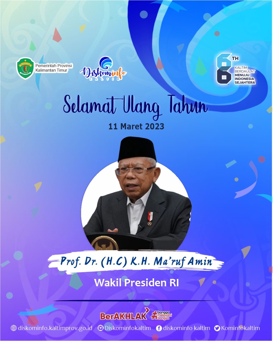 Selamat Ulang Tahun • Prof.Dr. (H.C) K.H Ma'aruf Amin (Wakil Presiden RI)