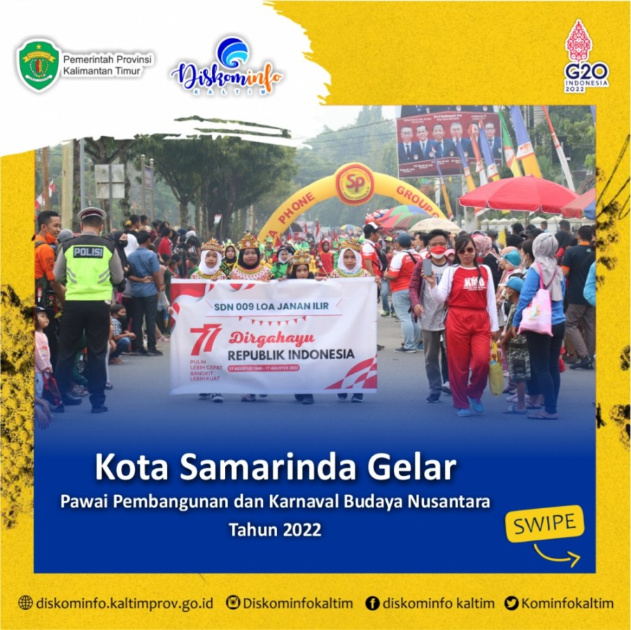 Kota Samarinda Gelar Pawai Pembangunan dan Karnaval Budaya Nusantara Tahun 2022