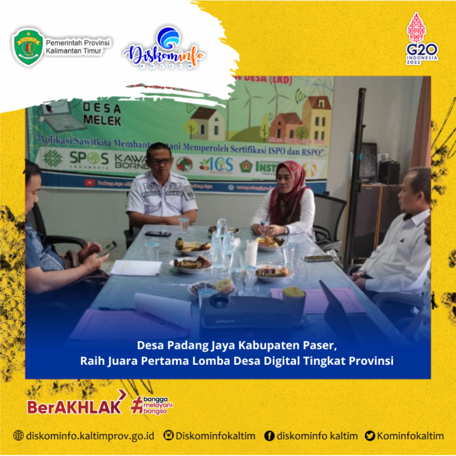 Desa Padang Jaya Kabupaten Paser Raih Juara Pertama Lomba Desa Digital Tingkat Provinsi