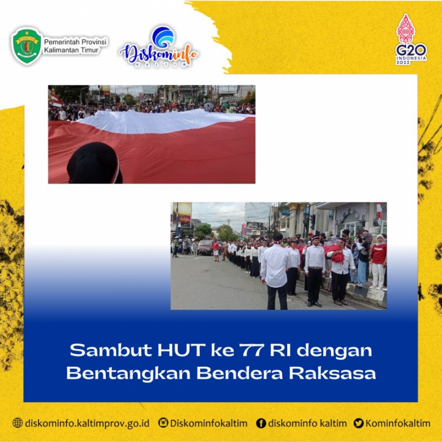 Sambut HUT ke 77 RI dengan Bentangkan Bendera Raksasa