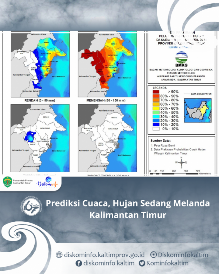 Prediksi Cuaca, Hujan Sedang Melanda Kalimantan Timur