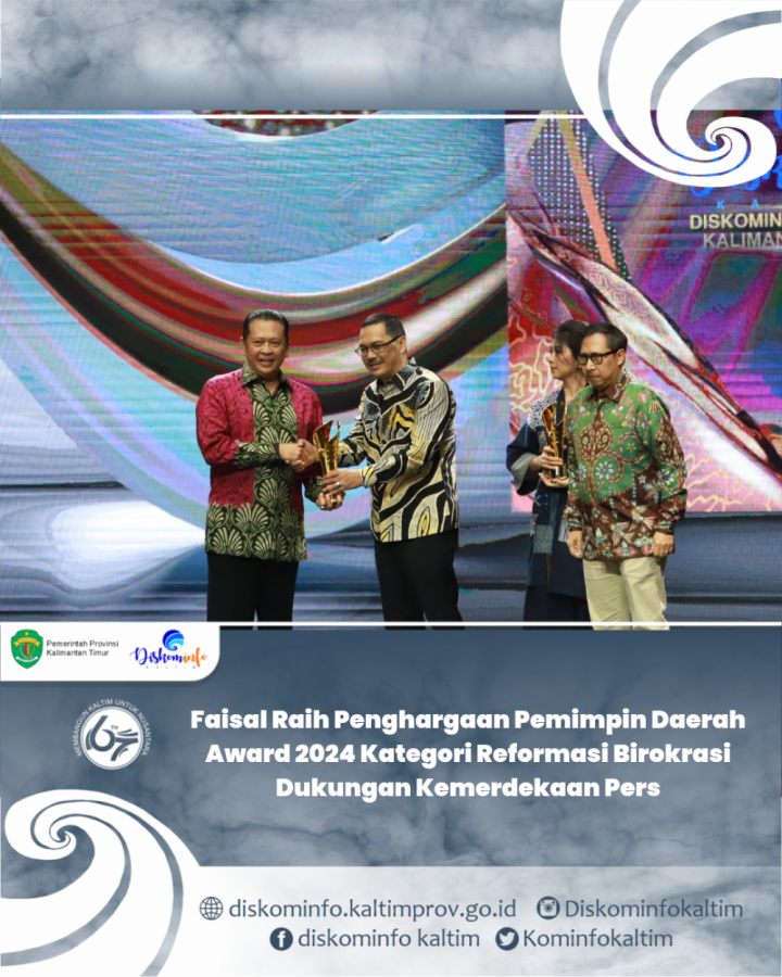 Faisal Raih Penghargaan Pemimpin Daerah Award 2024 Kategori Reformasi Birokrasi Dukungan Kemerdekaan Pers