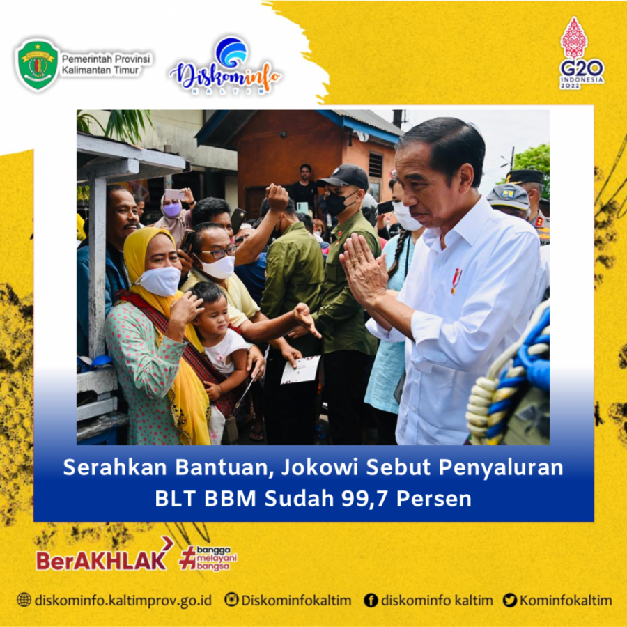 Serahkan Bantuan, Jokowi Sebut Penyaluran BLT BBM Sudah 99,7 Persen