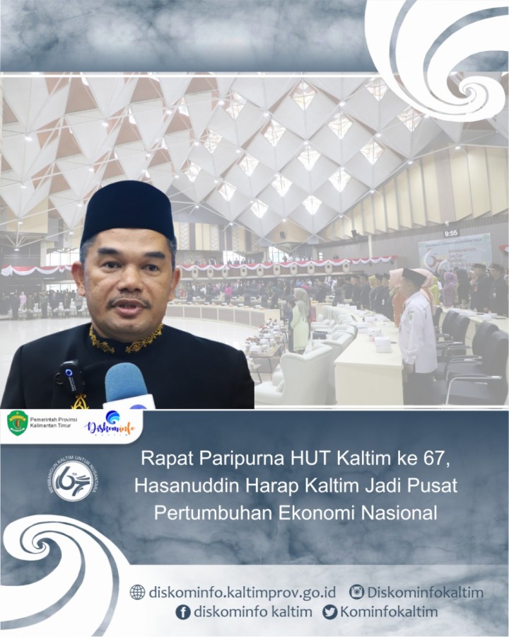 Rapat Paripurna HUT Kaltim ke 67, Hasanuddin Harap Kaltim Jadi Pusat Pertumbuhan Ekonomi Nasional