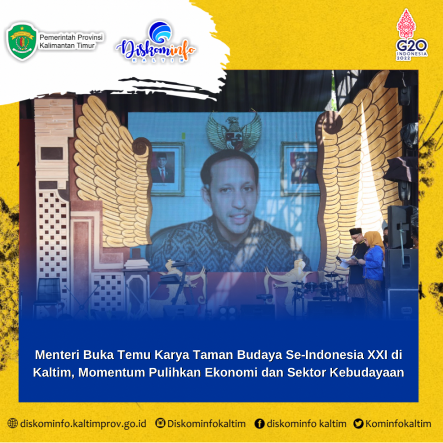Menteri Buka Temu Karya Taman Budaya Se-Indonesia XXI di Kaltim, Momentum Pulihkan Ekonomi dan Sektor Kebudayaan