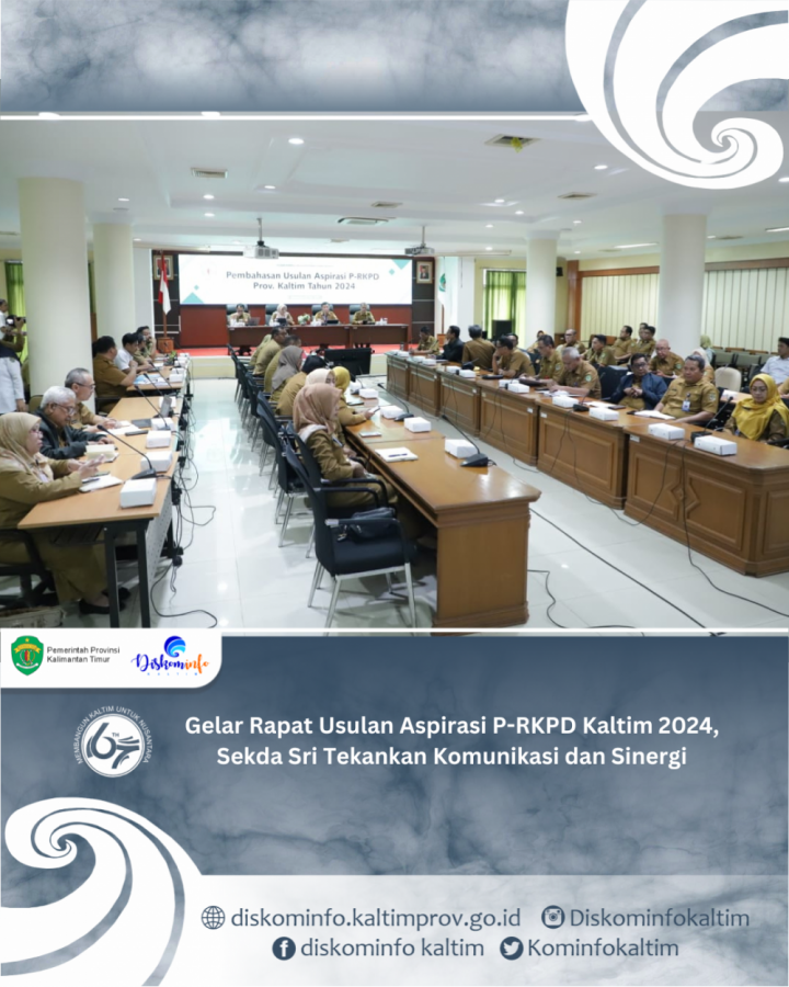 Gelar Rapat Usulan Aspirasi P-RKPD Kaltim 2024, Sekda Sri Tekankan Komunikasi dan Sinergi