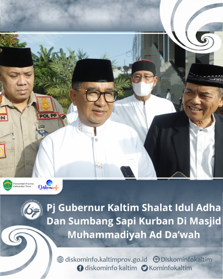 Pj Gubernur Kaltim Shalat Idul Adha Dan Sumbang Sapi Kurban Di Masjid Muhammadiyah Ad Da’wah