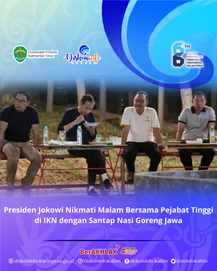 Presiden Jokowi Nikmati Malam Bersama Pejabat Tinggi di IKN dengan Santap Nasi Goreng Jawa