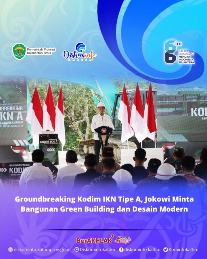 Groundbreaking Kodim IKN Tipe A, Jokowi Minta Bangunan Green Building Dan Desain Modern