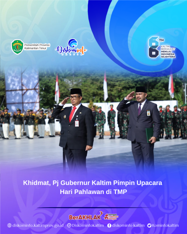 Khidmat, Pj Gubernur Kaltim Pimpin Upacara Hari Pahlawan di TMP