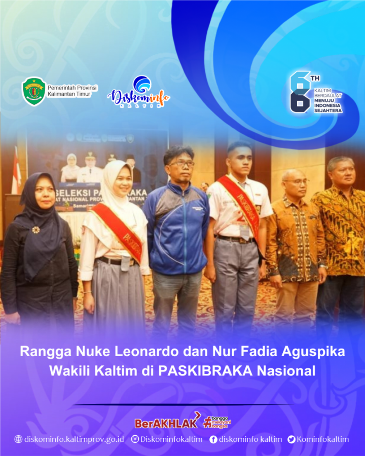 Rangga Nuke Leonardo dan Nur Fadia Aguspika Wakili Kaltim di PASKIBRAKA Nasional