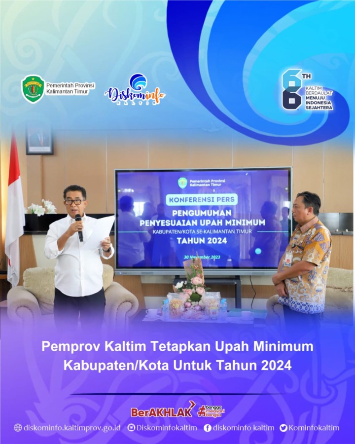 Pemprov Kaltim Tetapkan Upah Minimum Kabupaten/Kota Untuk Tahun 2024