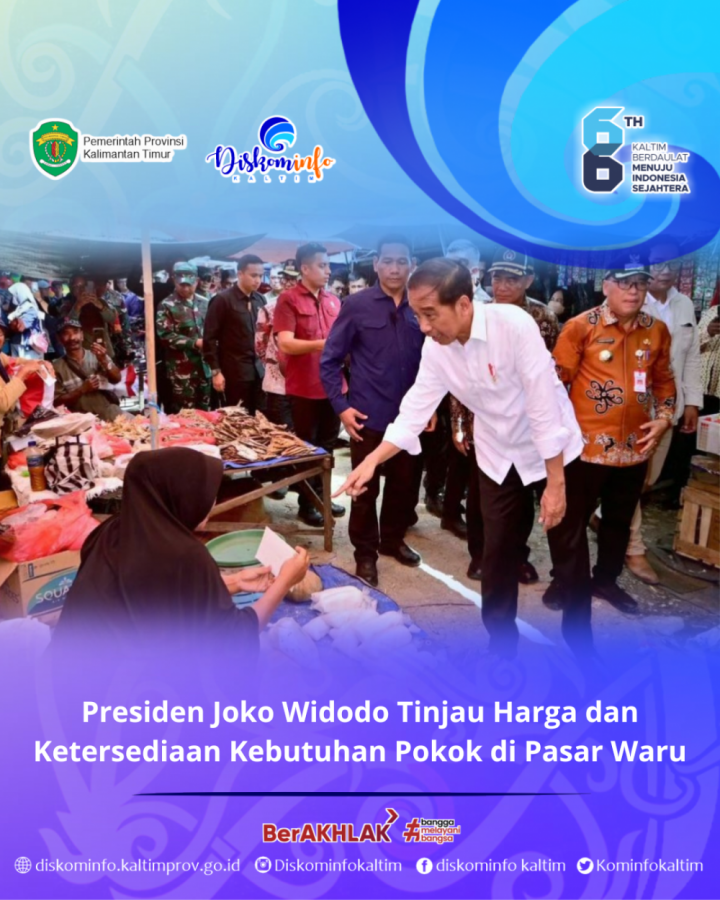 Presiden Joko Widodo Tinjau Harga dan Ketersediaan Kebutuhan Pokok di Pasar Waru