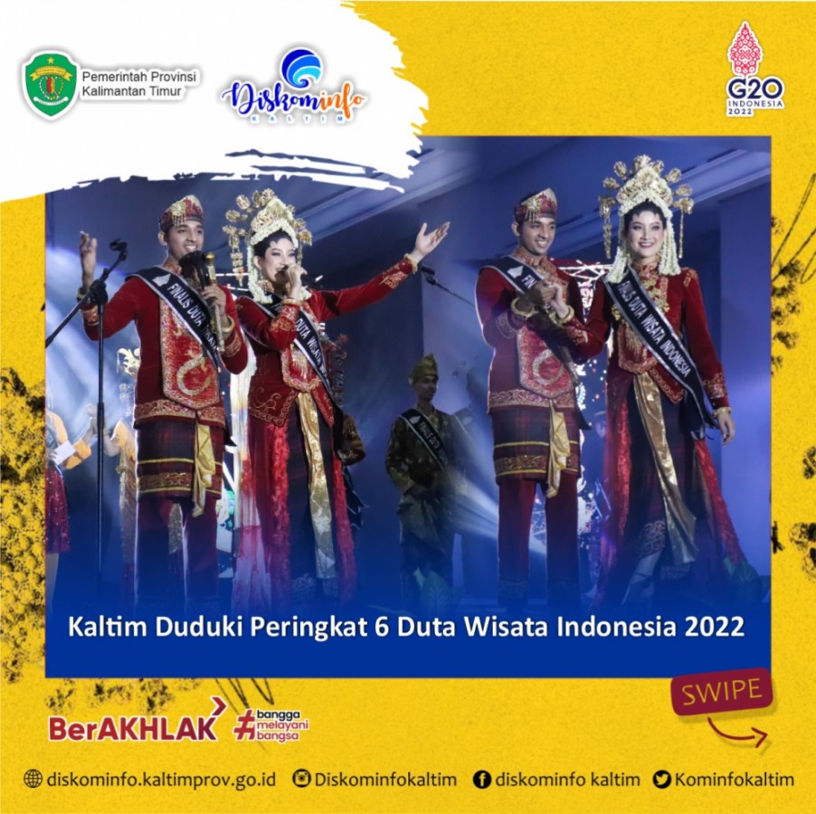 Kalimantan Timur Duduki Peringat ke 6 Duta Wisata Indonesia 2022. 