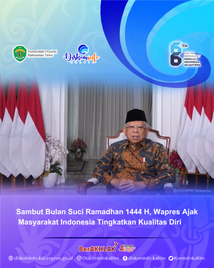 Sambut Bulan Suci Ramadan 1444 H, Wapres Ajak Masyarakat Indonesia Tingkatkan Kualitas Diri