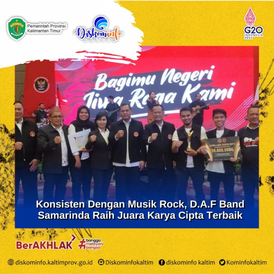 Konsisten Dengan Musik Rock, D.A.F Band Samarinda Raih Juara Karya Cipta Terbaik