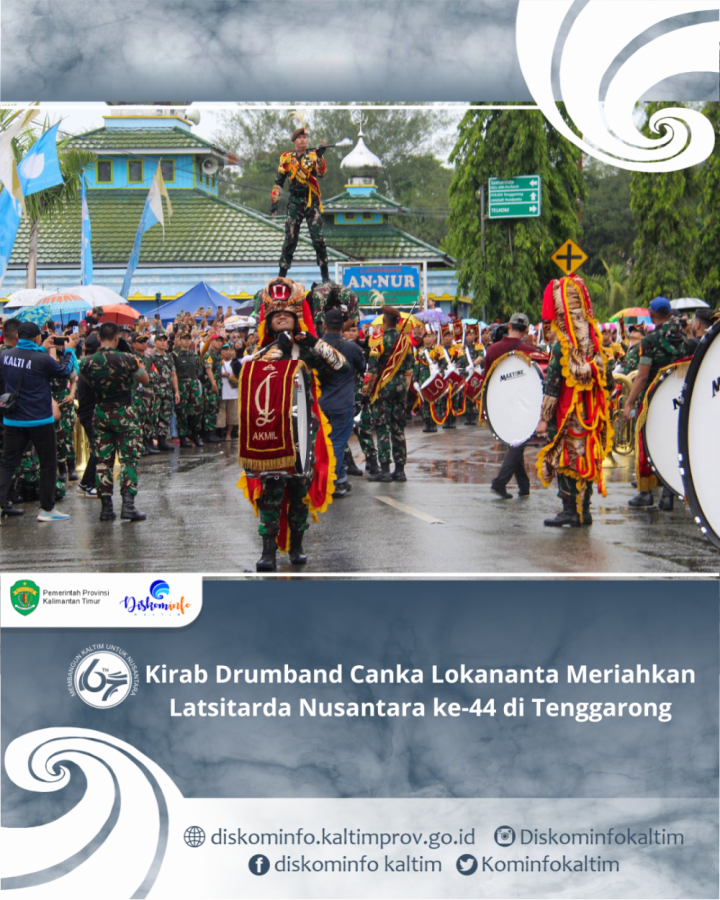 Kirab Drumband Canka Lokananta Meriahkan Latsitarda Nusantara ke-44 di Tenggarong