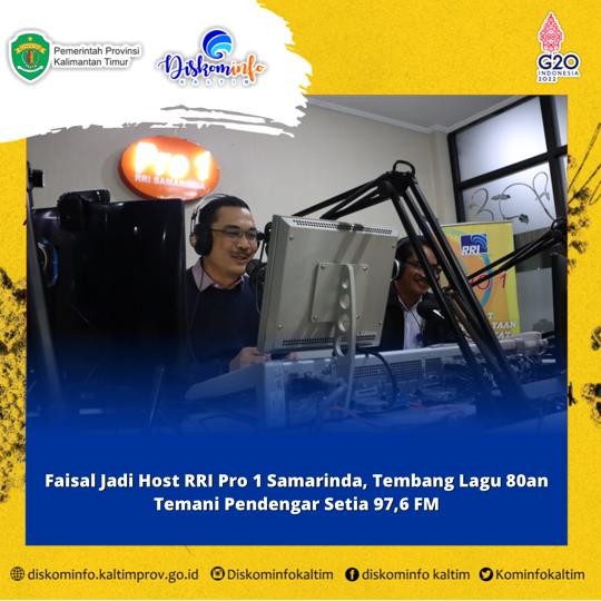 Faisal Jadi Host RRI Pro 1 Samarinda, Tembang Lagu 80an Temani Pendengar Setia 97,6 FM
