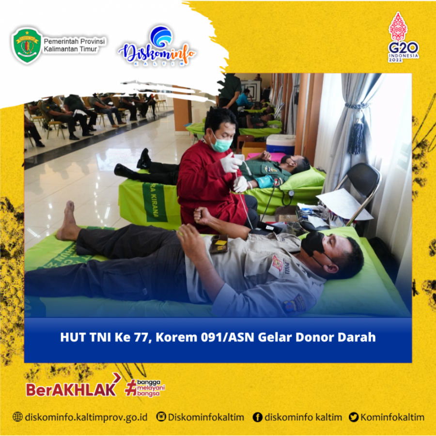 HUT TNI Ke 77, Korem 091/ASN Gelar Donor Darah