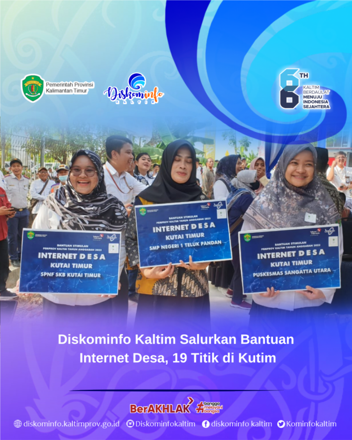 Diskominfo Kaltim Salurkan Bantuan Internet Desa, 19 Titik di Kutai Timur