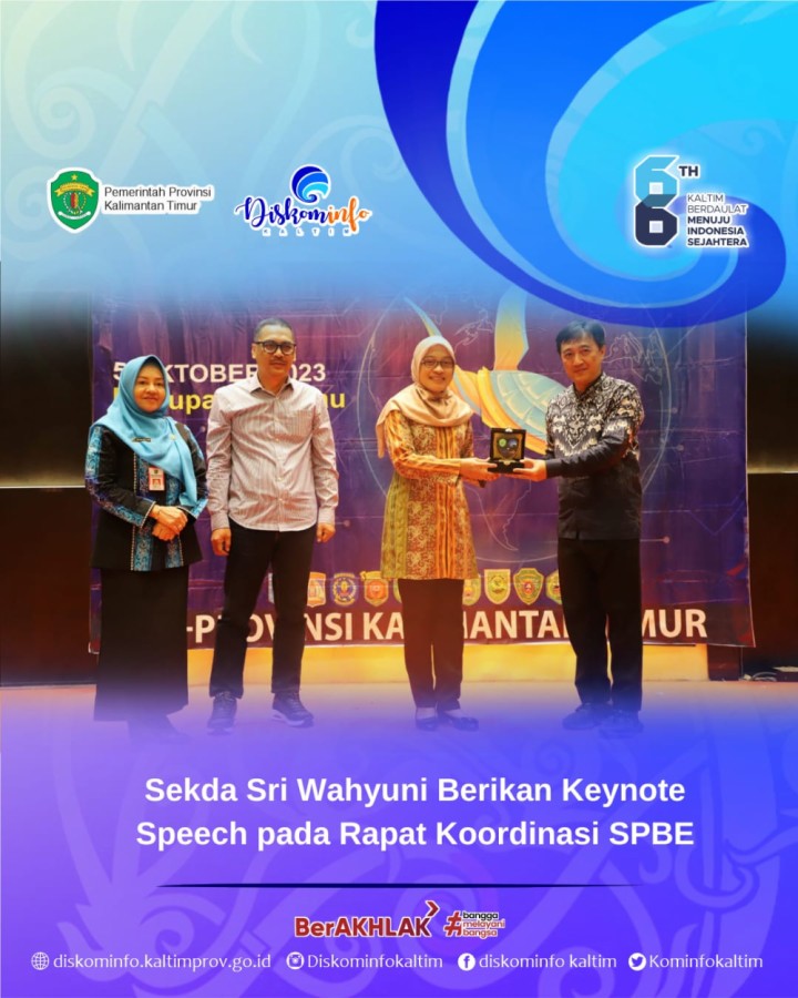 Sekda Sri Wahyuni Memberikan Keynote Speech pada Rapat Koordinasi SPBE