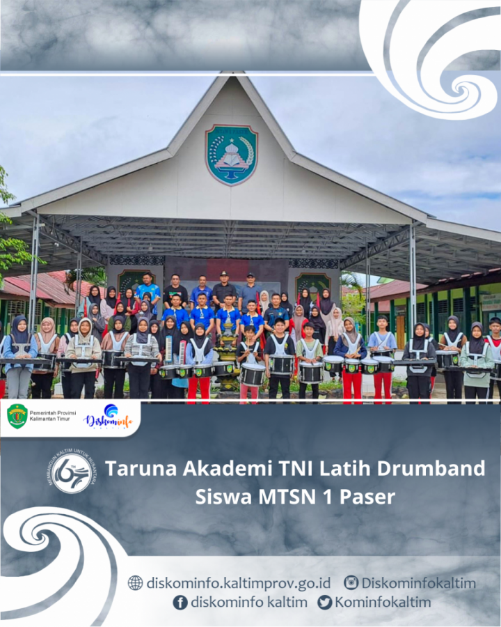 Taruna Akademi TNI Latih Drumband Siswa MTSN 1 Paser 