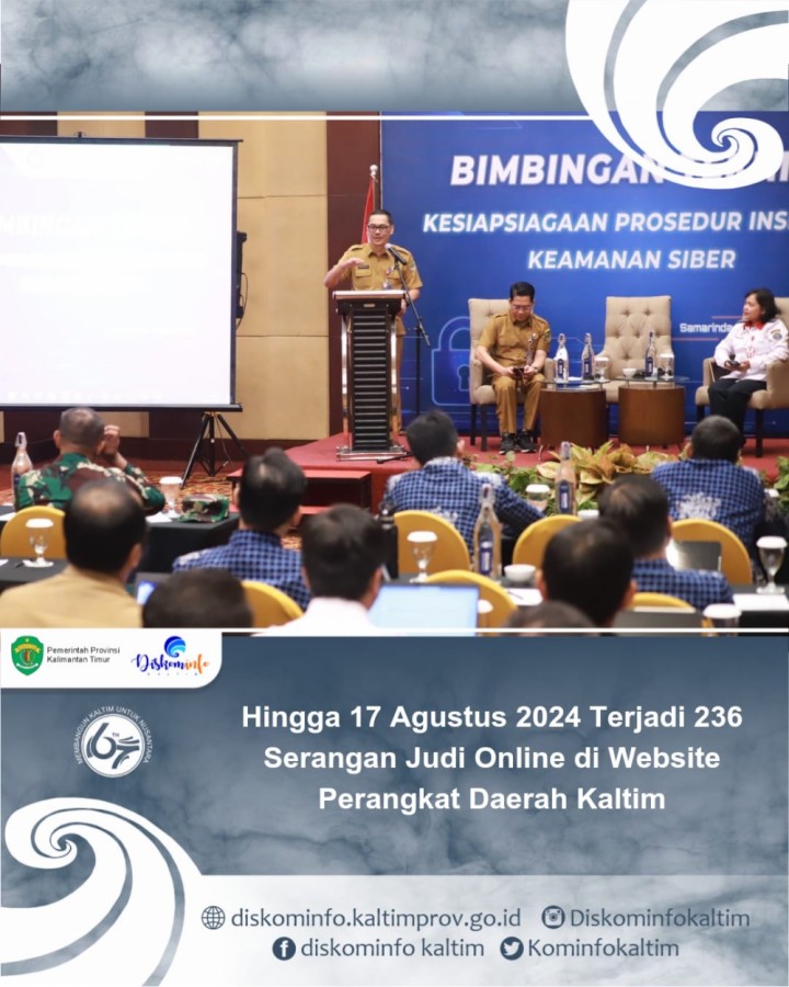 Hingga 17 Agustus 2024 Terjadi 236 Serangan Judi Online di Website Perangkat Daerah