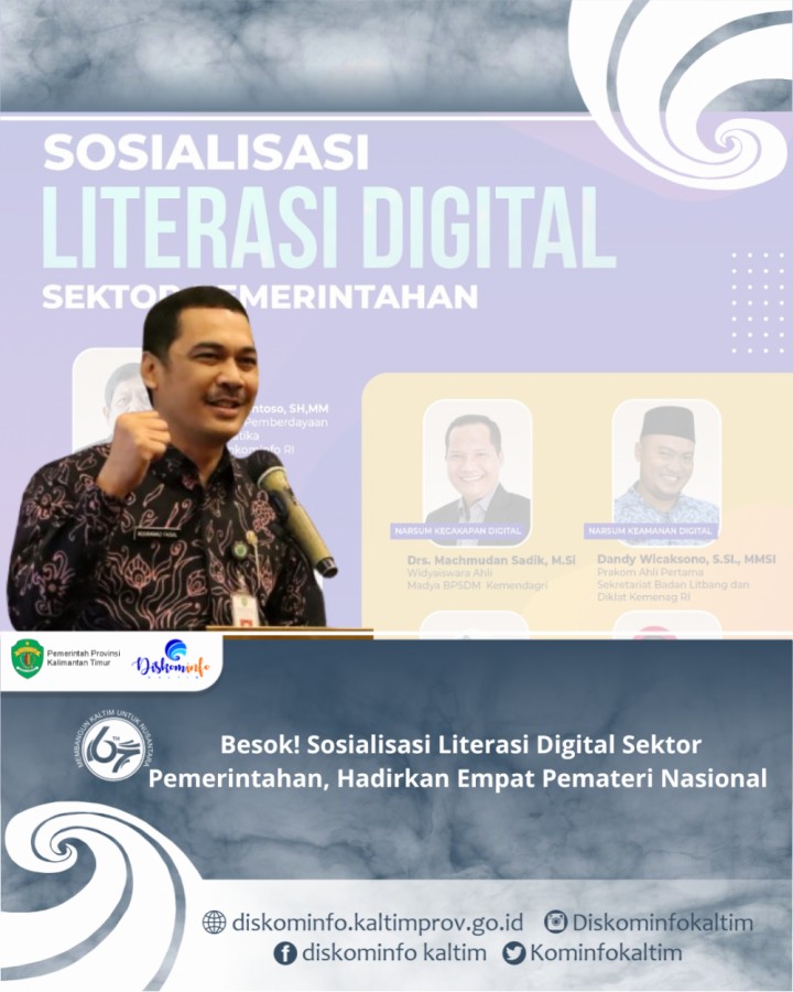 Besok! Sosialisasi Literasi Digital Sektor Pemerintahan, Hadirkan Empat Pemateri Nasional