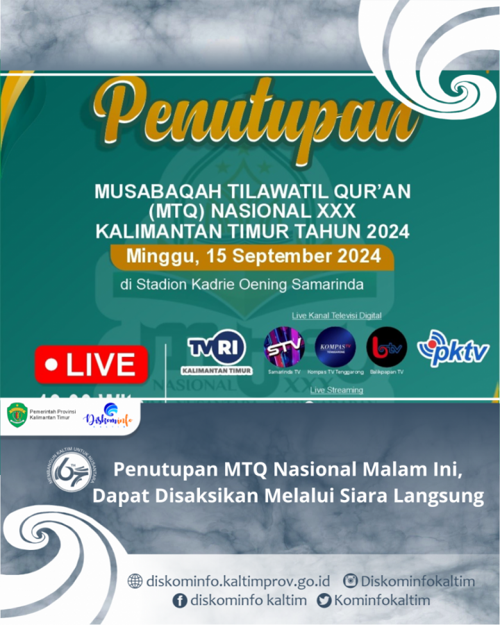 Penutupan MTQ Nasional Malam Ini, Dapat Disaksikan Melalui Siaran Langsung