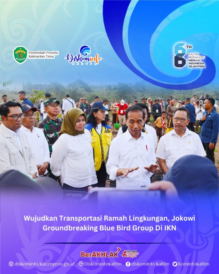 Wujudkan Transportasi Ramah Lingkungan, Jokowi Groundbreaking Blue Bird Group Di IKN