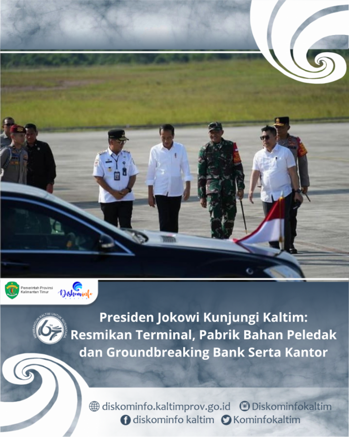 Presiden Jokowi Kunjungi Kaltim: Resmikan Terminal, Pabrik Bahan Peledak dan Groundbreaking Bank Serta Kantor