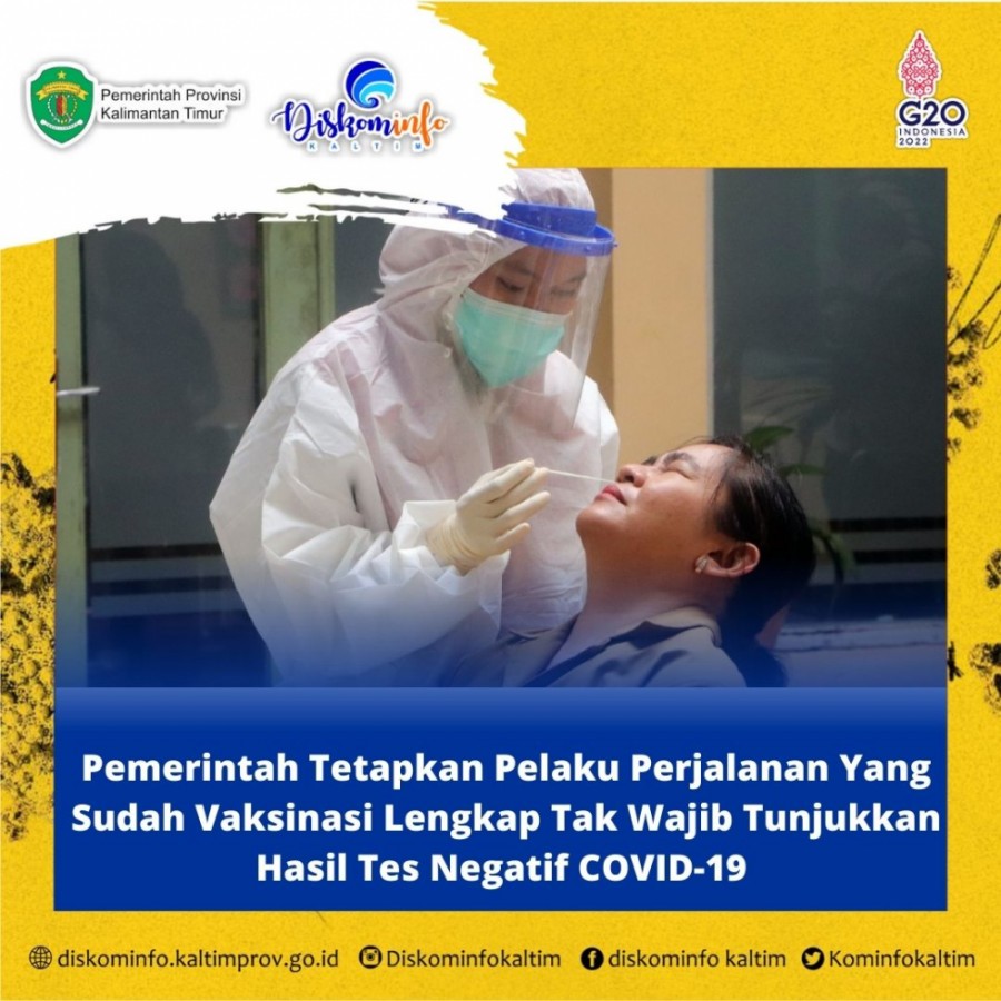 Pemerintah Tetapkan Pelaku Perjalanan Yang Sudah Vaksinasi Lengkap Tak Wajib Tunjukkan Hasil Tes Negatif COVID-19