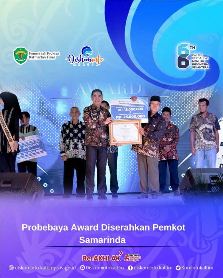 Probebaya Award Diserahkan Pemkot Samarinda