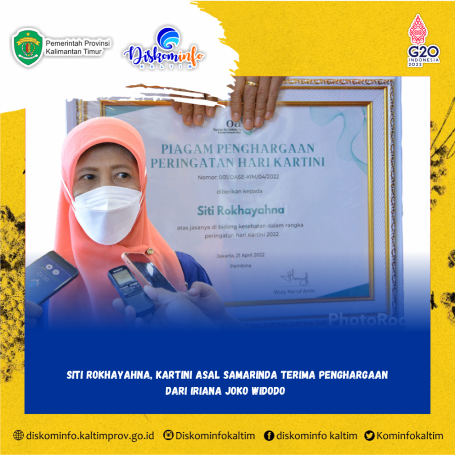 Siti Rokhayahna, Kartini Asal Samarinda Terima Penghargaan Dari Iriana Joko Widodo