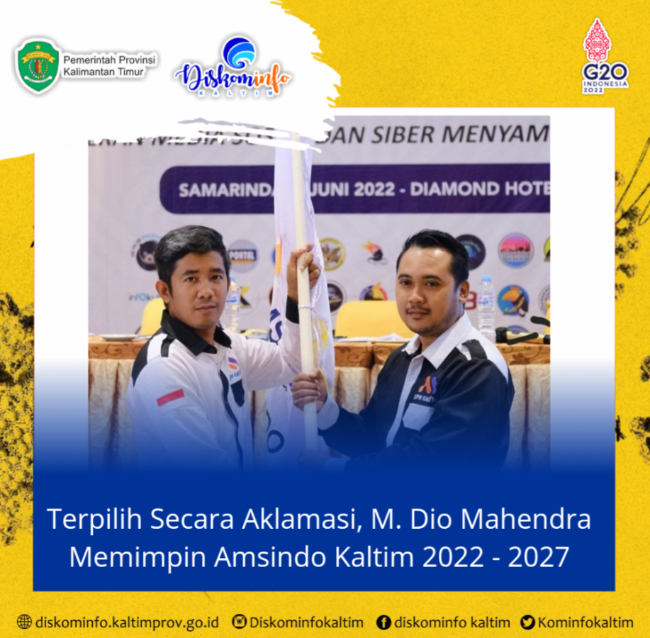 Terpilih Secara Aklamasi, M. Dio Mahendra Memimpin Amsindo Kaltim 2022 - 2027