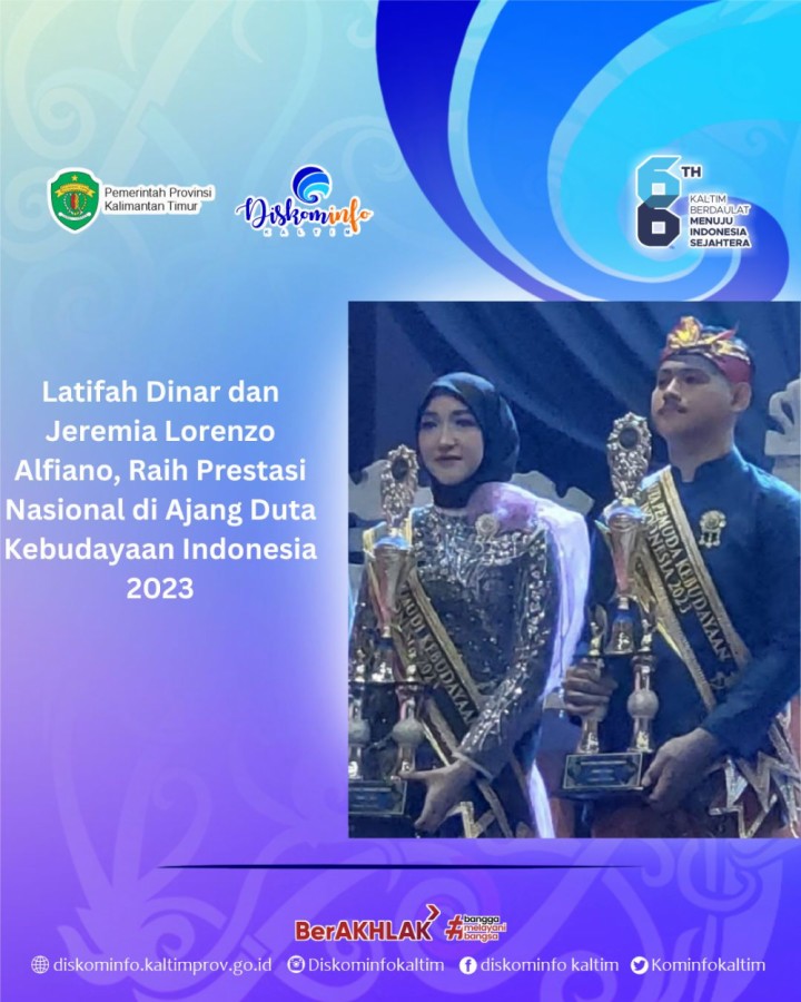 Latifah Dinar dan Jeremia Lorenzo Alfiano, Raih Prestasi Nasional di Ajang Duta Kebudayaan Indonesia 2023